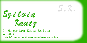 szilvia kautz business card